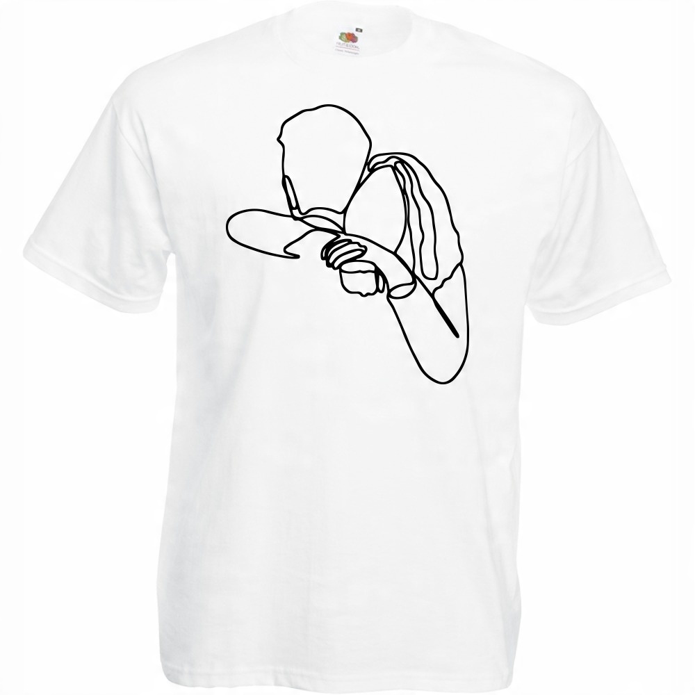 

Koszulka line art przytulanie M biała