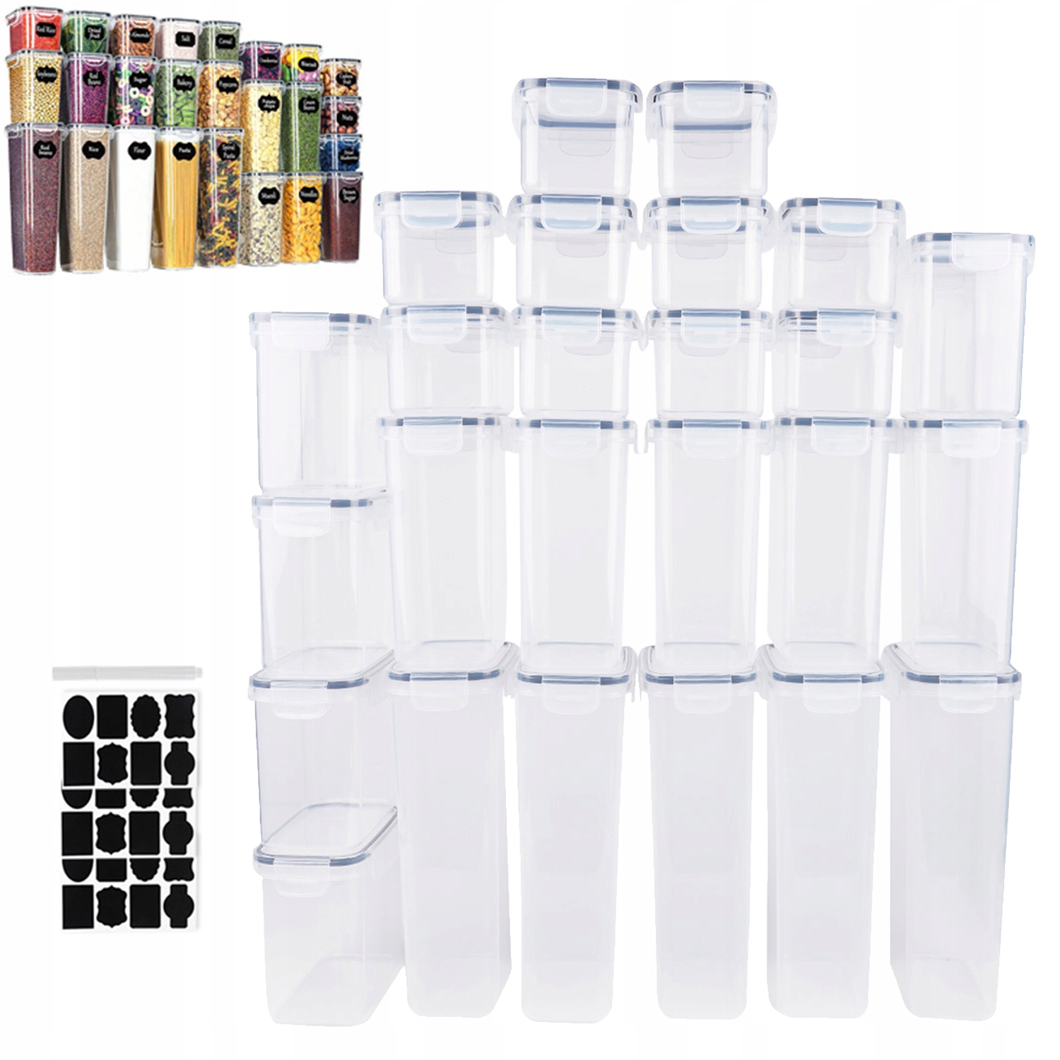 25 Ks Nádob Na Potraviny Pro Skladování Hermetických Vzduchotěsných Krabiček