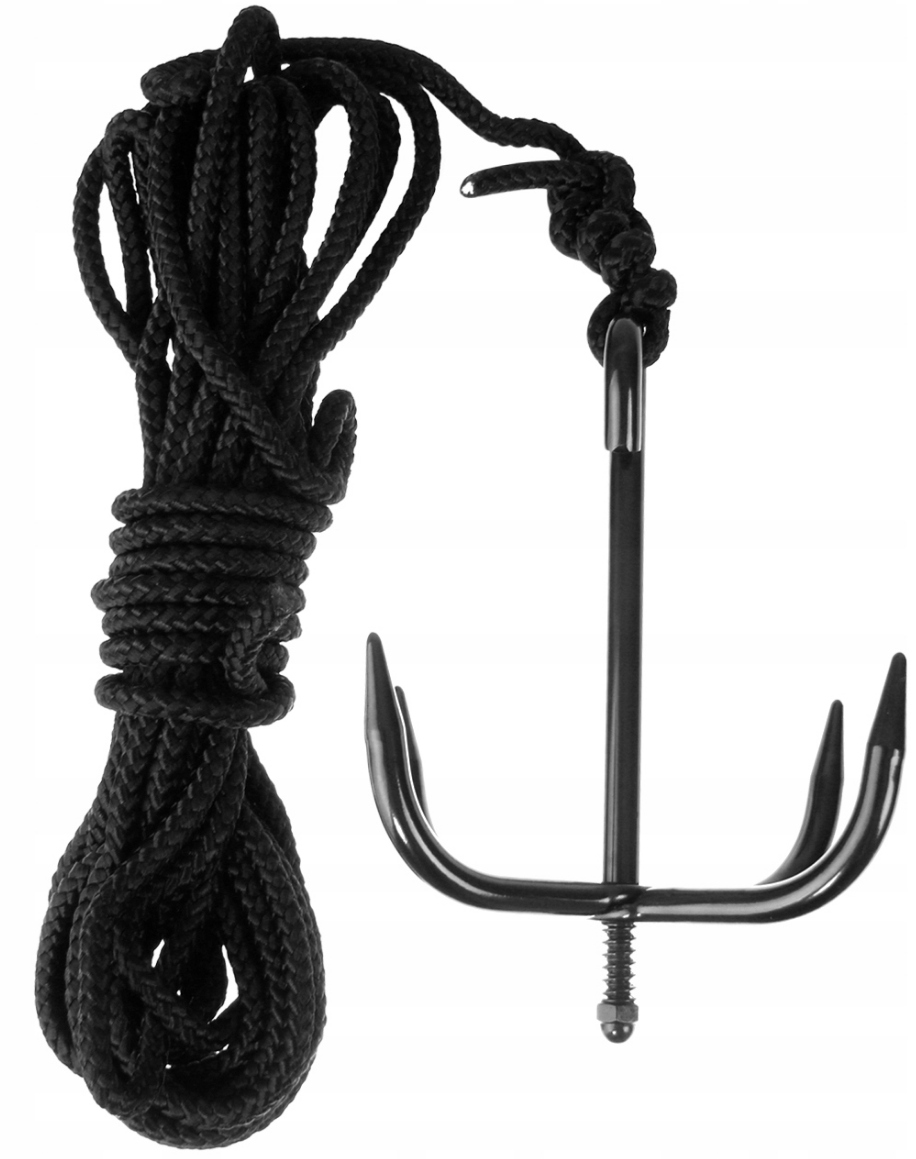 Kotwica Hak z Liną ninja 10 m Mil-Tec Kaginawa Combat Hook Black