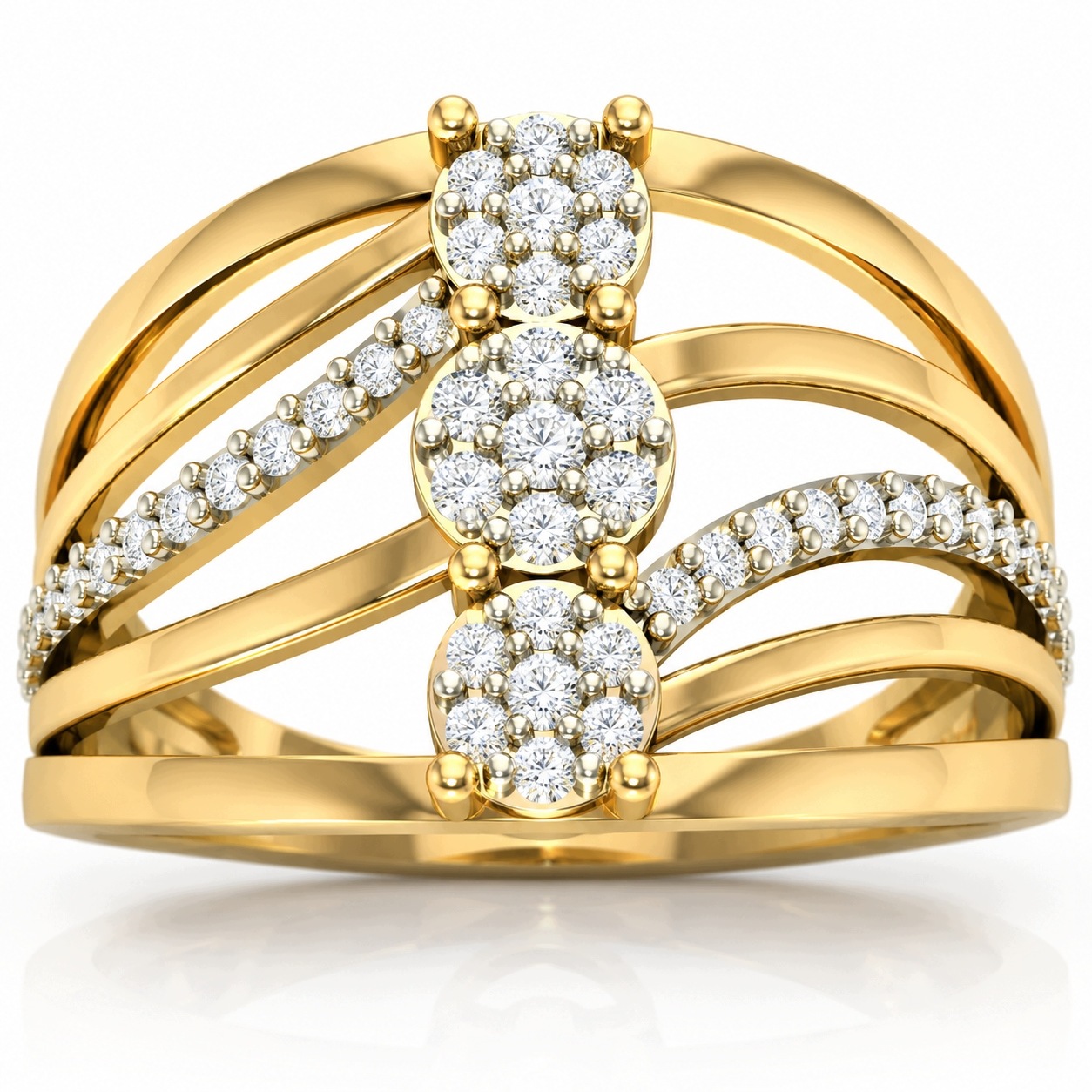 Zlatý Prstýnek 585 S Zirkony – Elegantní Kompozice Pavé