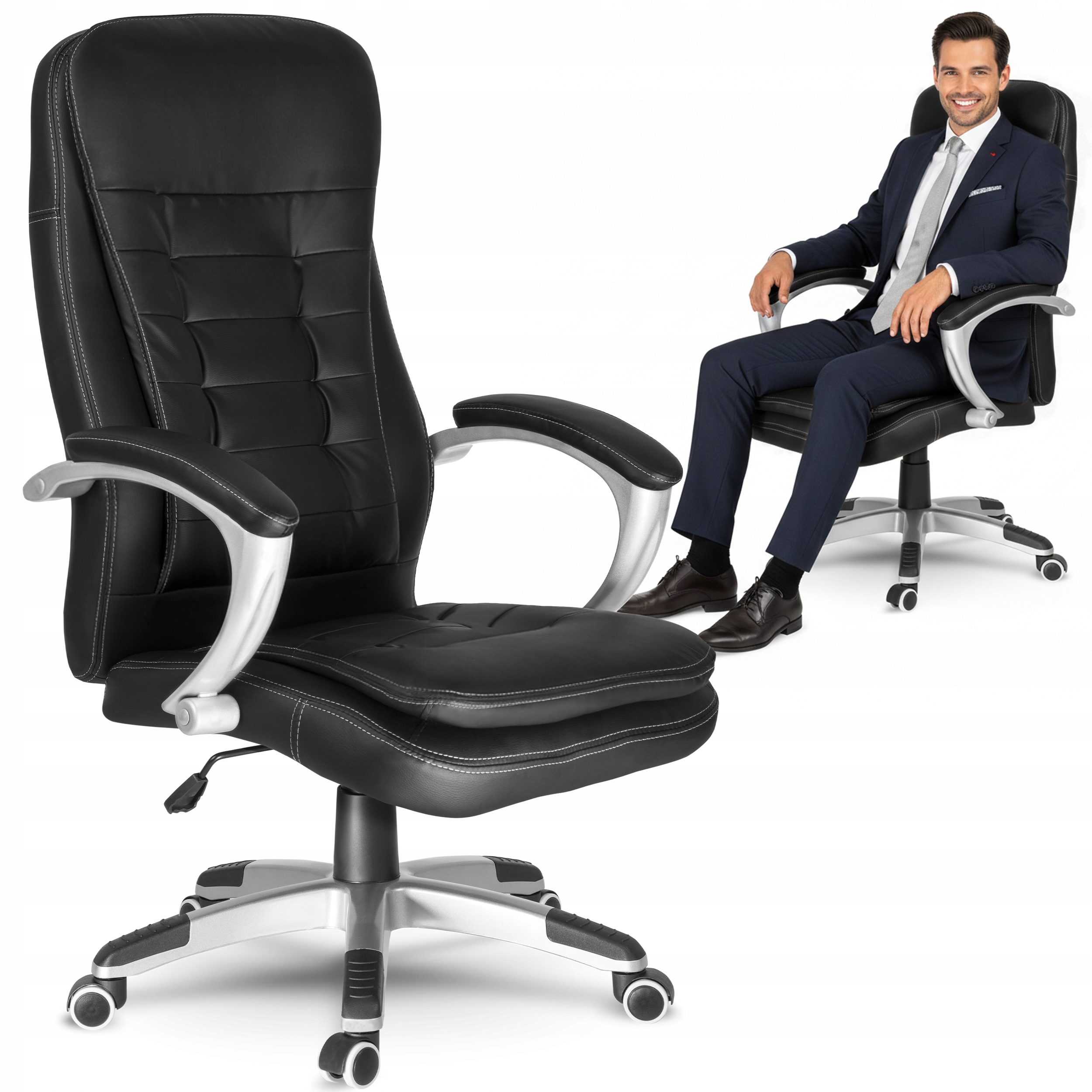 Kancelářská Otočná Židle Ergonomická Kancelářská Otočná Židle Černá