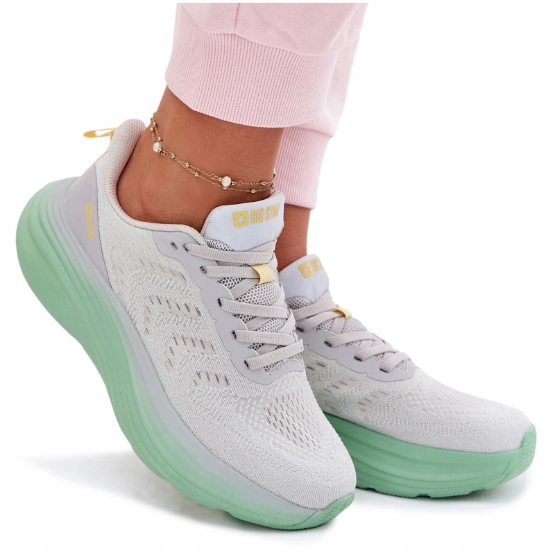 Sportovní Boty Big Star Dámské Lehké Pohodlné Šněrovací TT274048 Šedé 41