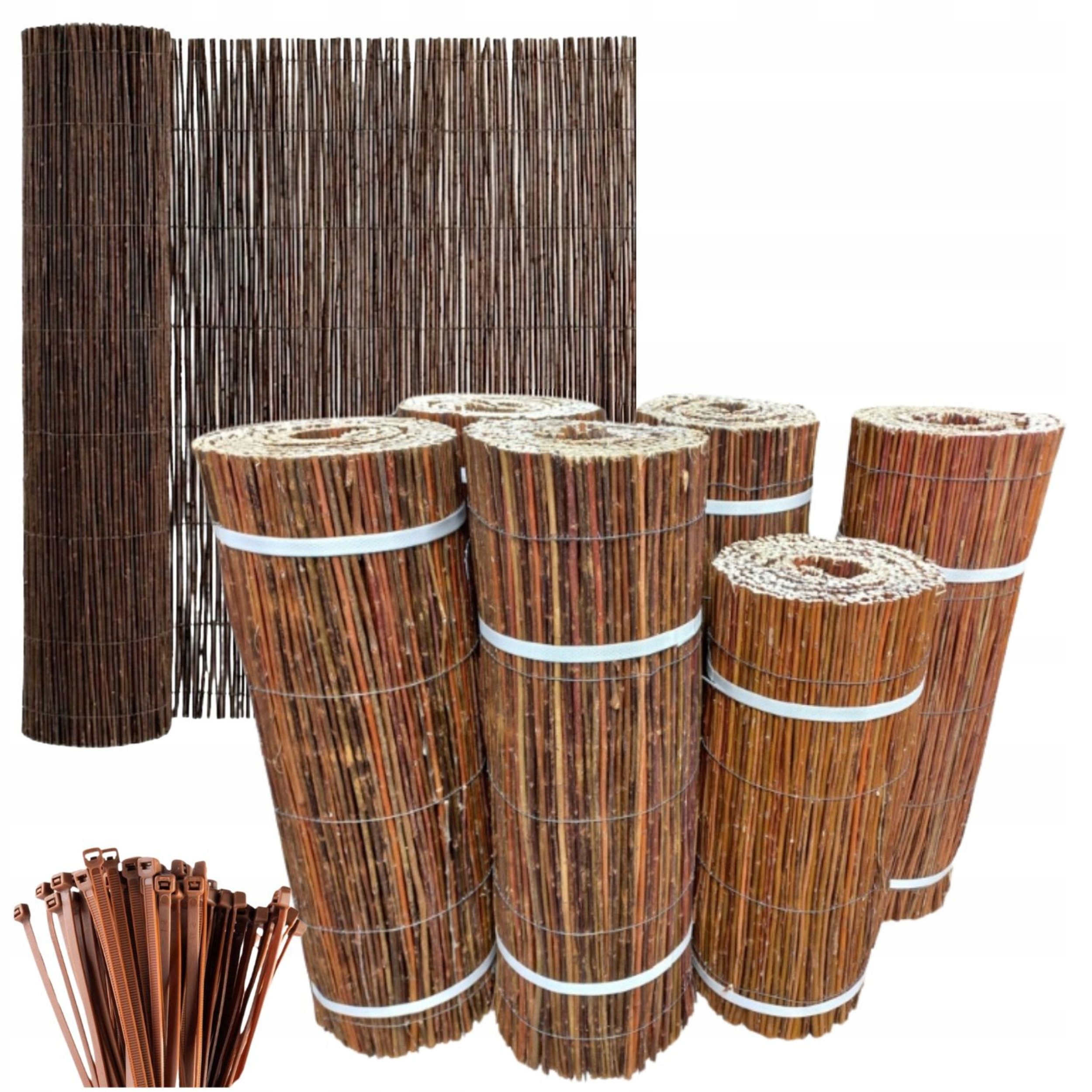 Kryt Na Oplocení Proutěný 140 x 500 cm Přírodní Proutěná Podložka 100% Eko