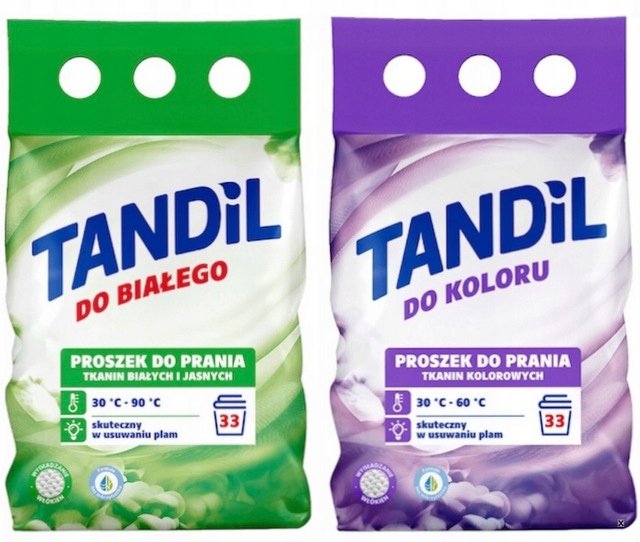 2x Tandil proszek do prania tkanin Białych i Kolorowych 66 prań 4,29 kg