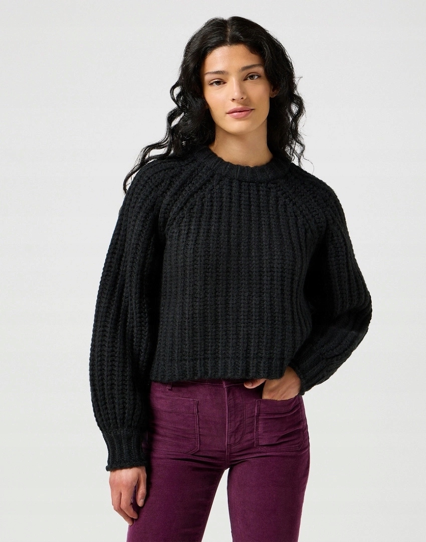 Dámský svetr Wrangler Puff Sleeve Sweater Black 112356480 L