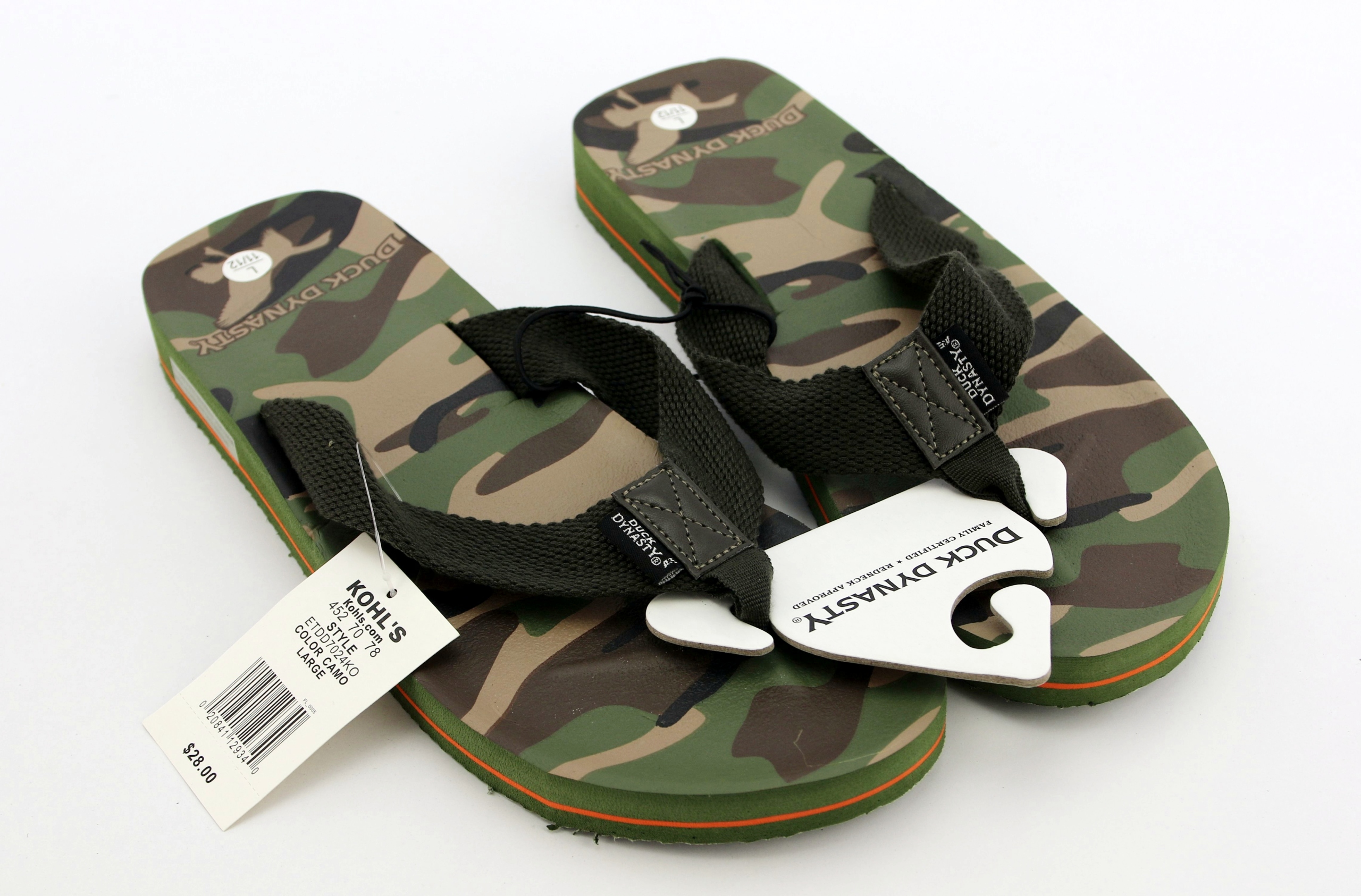 

$28 Duck Dynasty kapcie klapki japonki r. 43 L