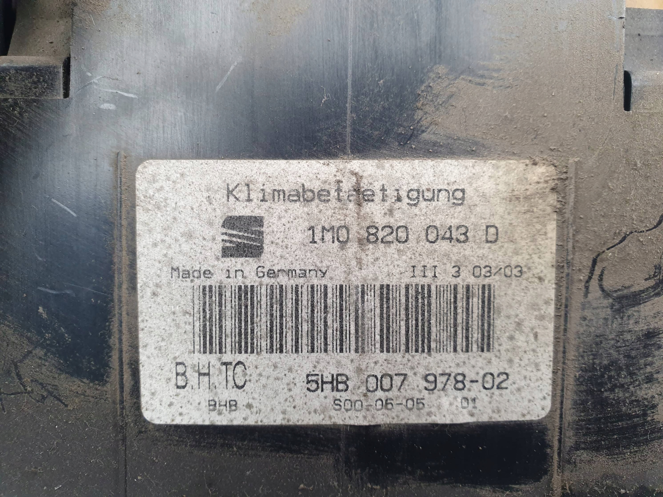 Unite commande clima 1M0820043D SEAT TOLEDO