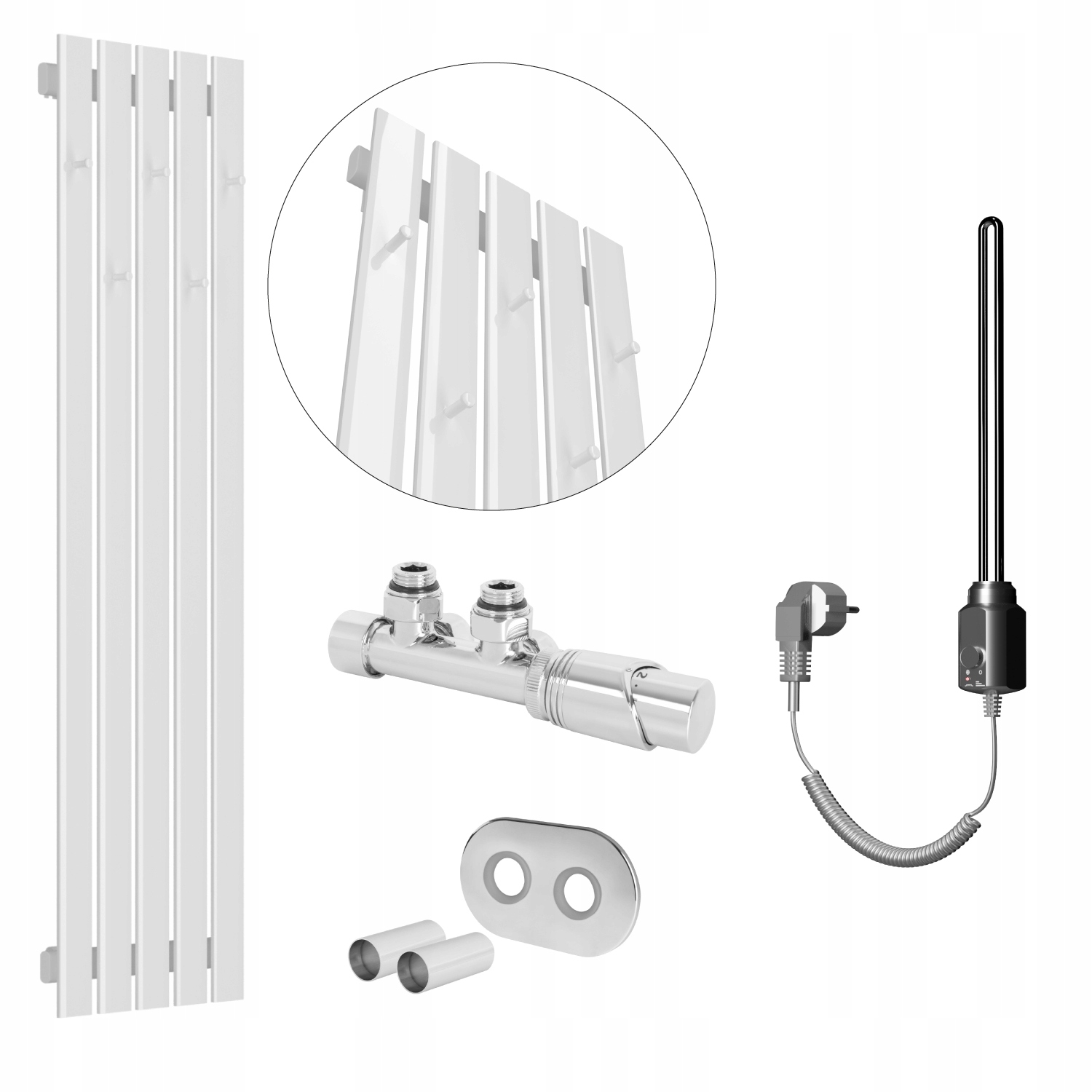 Set Vodovodní a elektrický ohřívač Bellohook 160x38 Bílý Lesk