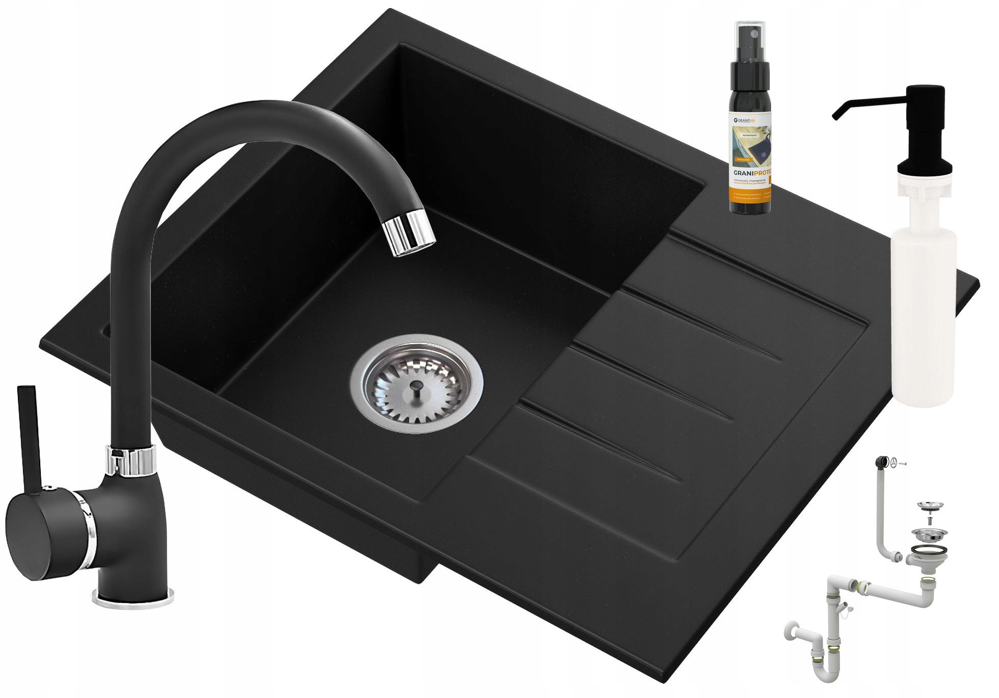 jednokomorový Granitový Drez Batéria Dozer