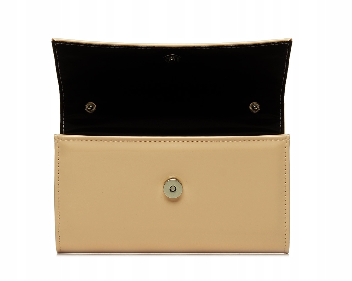 BEŻOWA KOPERTÓWKA TOREBKA WIZYTOWA SOLOME S3 NA PASKU Kolor beżowy