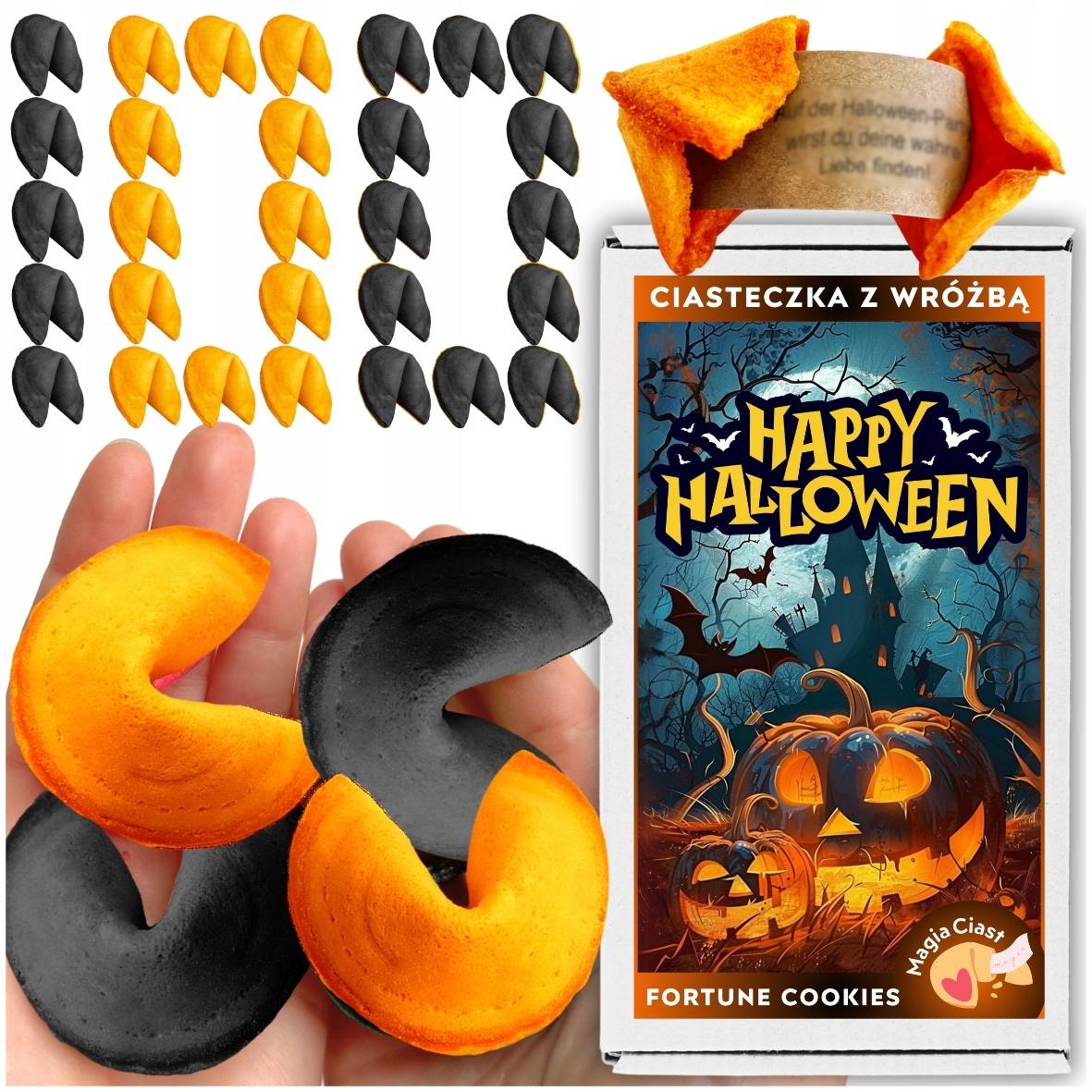 Ciasteczka Z Wróżbą Halloween Kolorowe Magiczne Przeznaczenia dla Gości 100