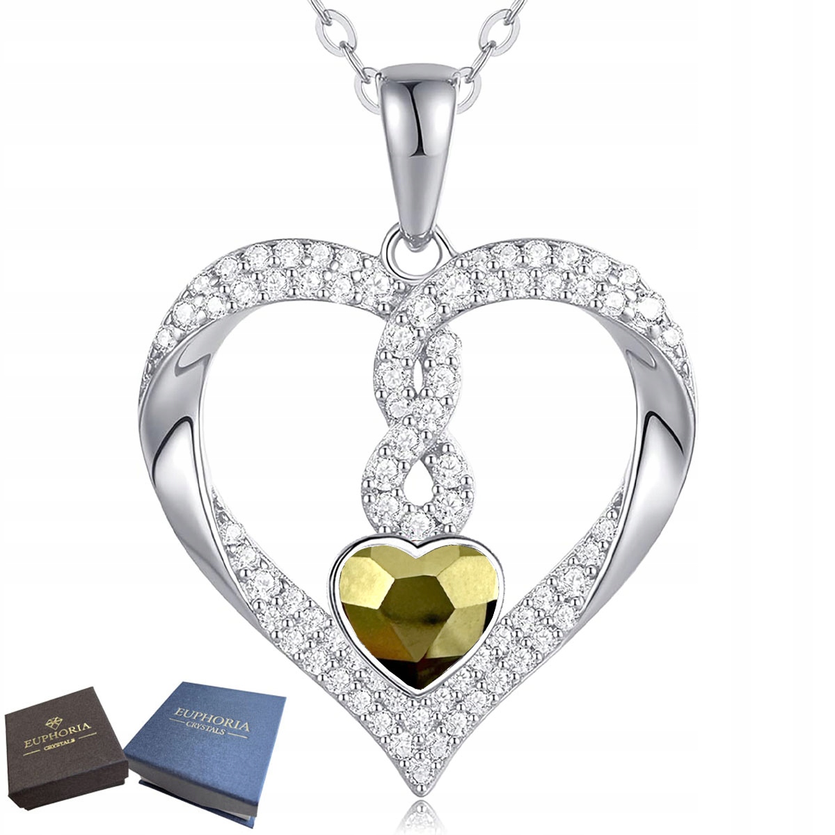 Náhrdelník Stříbro 925 Srdce s přívěskem s zirkony jako Dárek Srdíčko