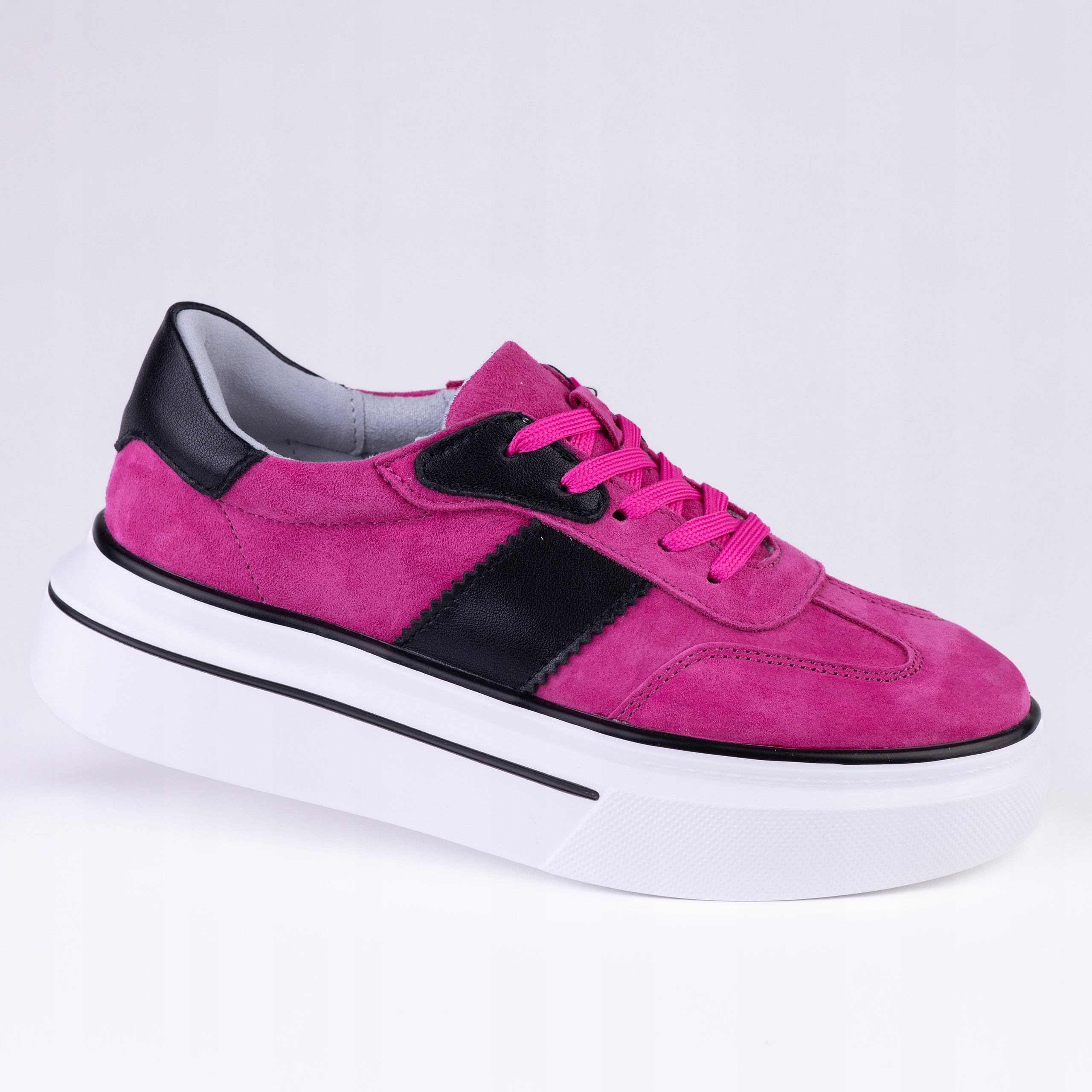 Dámské sportovní tenisky Goodin GD-LX1183 kůže semiš pudr fuchsiová 37