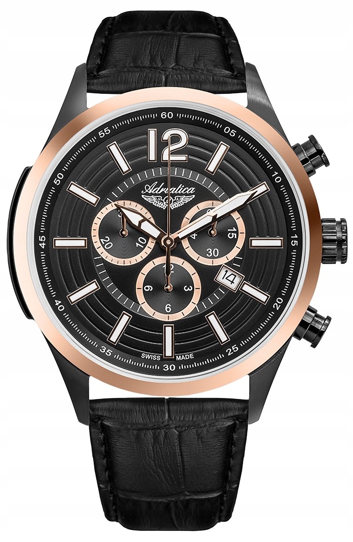 Pánské Hodinky Adriatica A8188.K254CH švýcarské černé gravírování