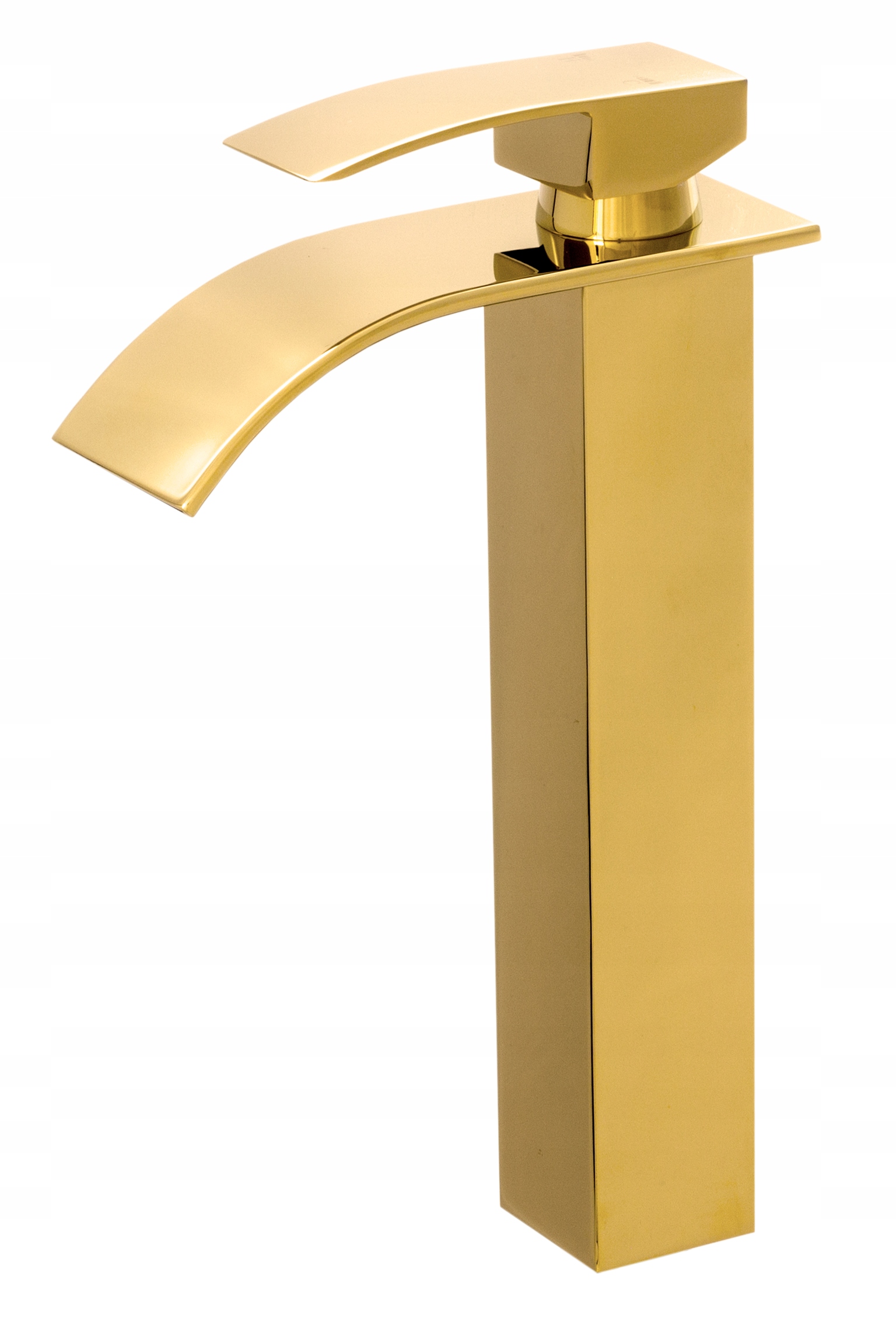 Kúpeľňová Umývadlová Batéria Vysoká Kaskáda Vodopád Zlatá Elva