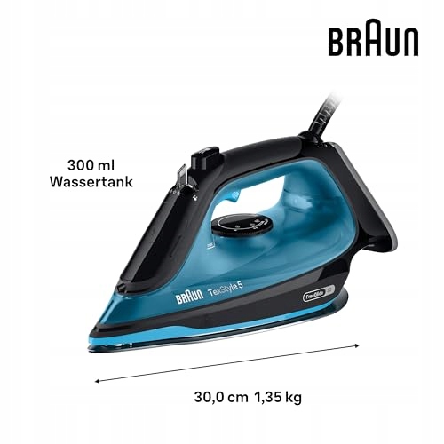 BRAUN TexStyle 5 Żelazko Parowe 2600W Czarny Niebieski — miniatura 2