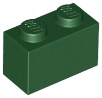 

10 szt, Lego Dark Green Brick 1 x 2 Nowe