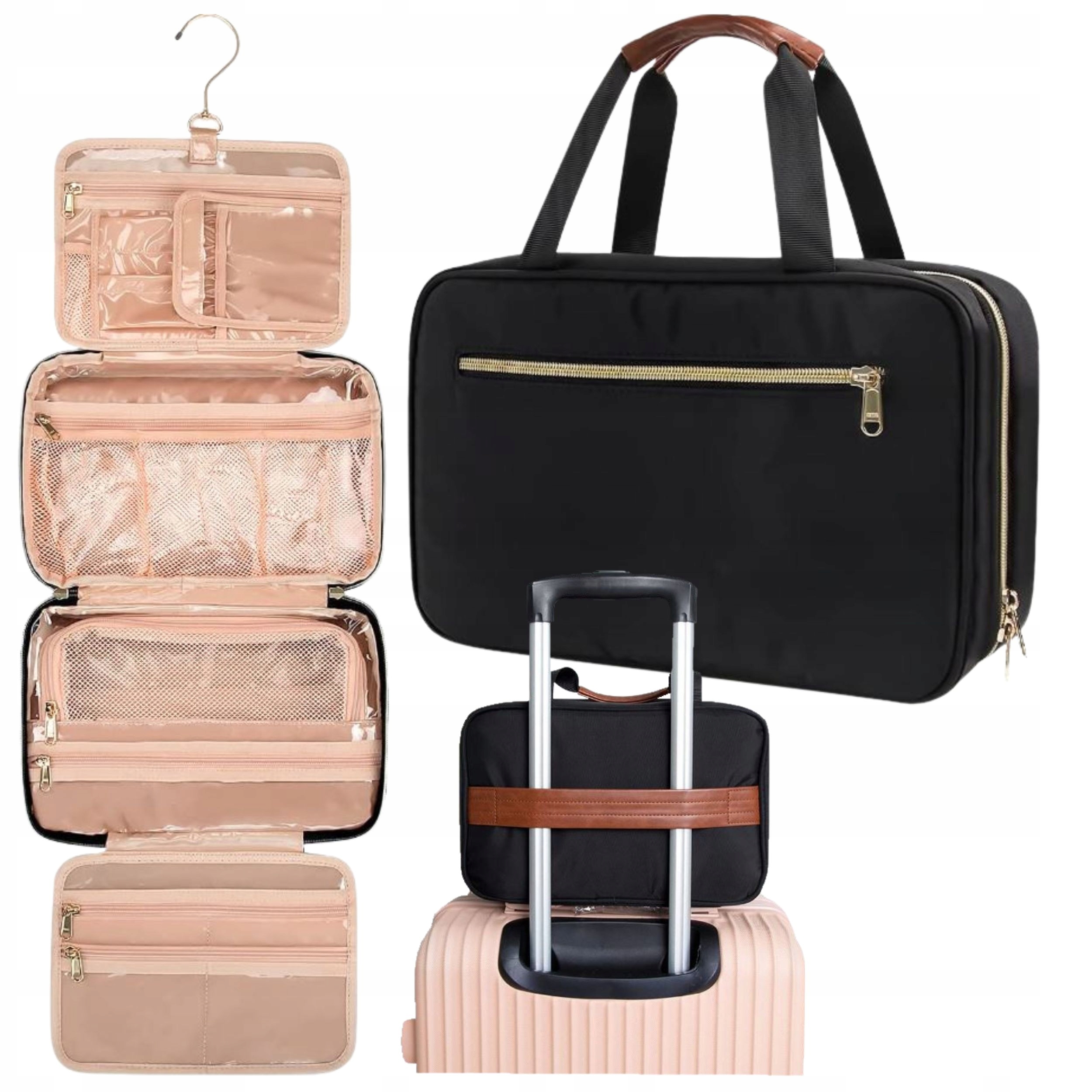 Dámská Cestovní Kosmetická Taška S Kufříkovým Háčkem, Organizér, Kapsy XL