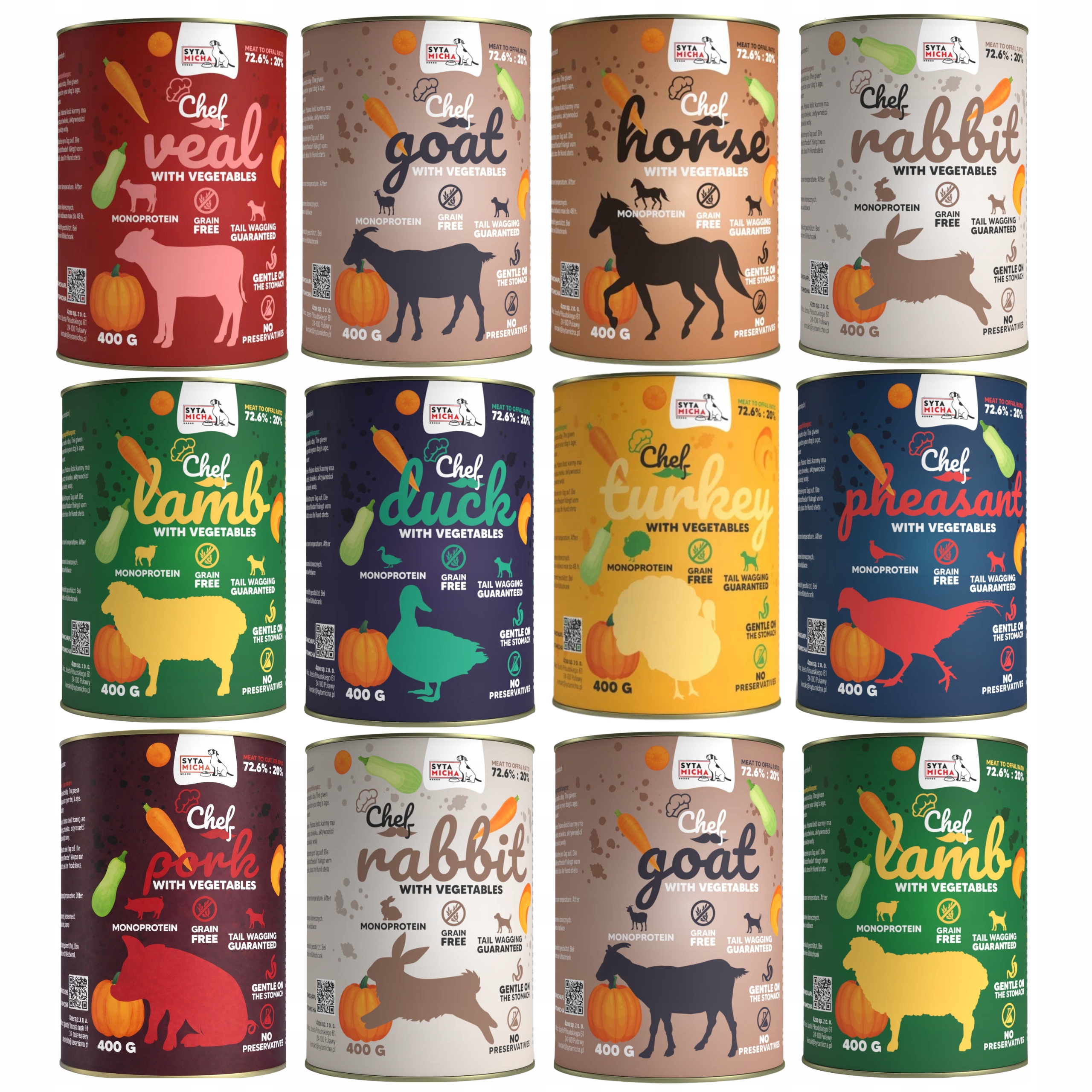 Syta Micha Chef karma mokra dla psa mix smaków 12 x 400g