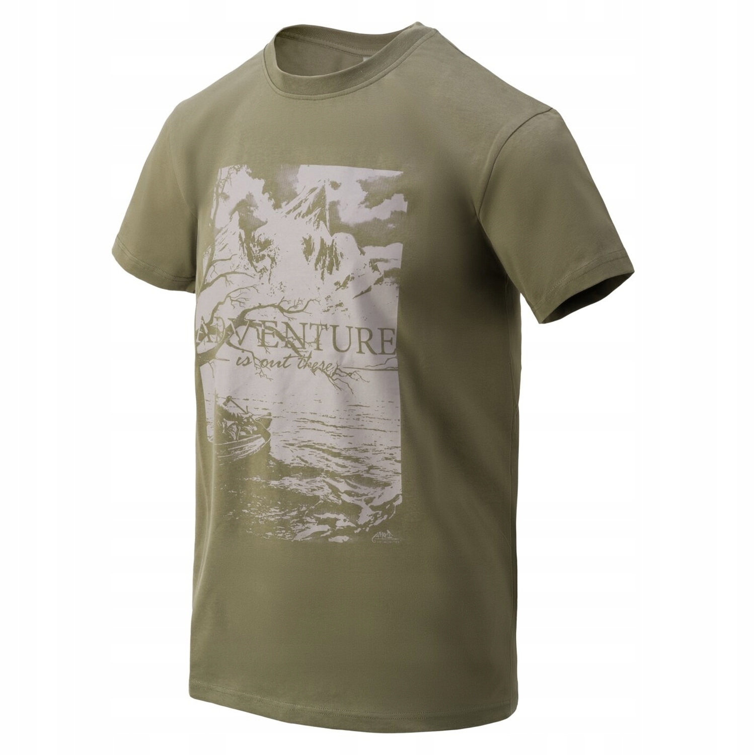 Pánské tričko s potiskem Adventure Is Out There Helikon olivová S