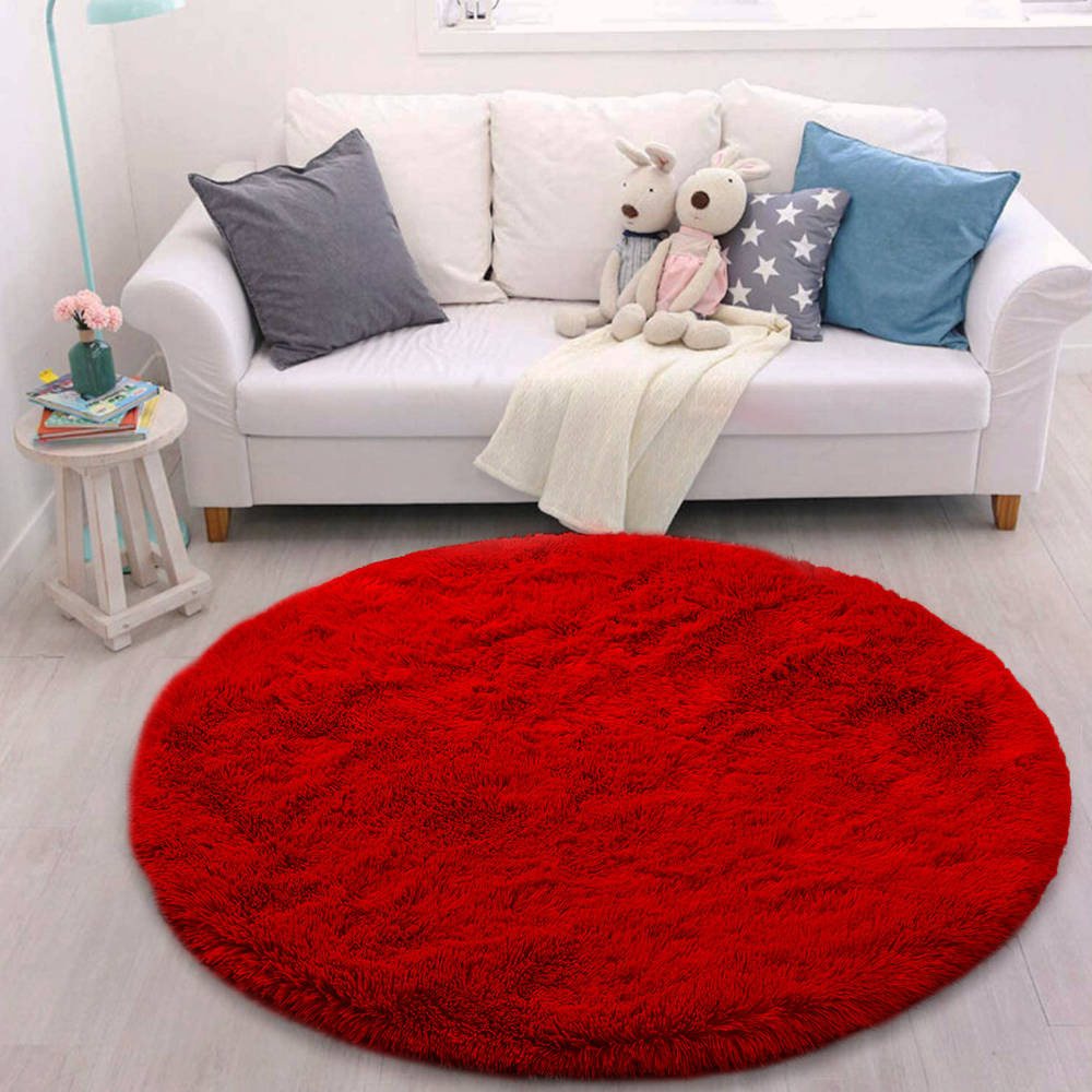Okrągły puszysty dywan Shaggy pluszowy miękki włochacz 120 Szerokość produktu 120 cm