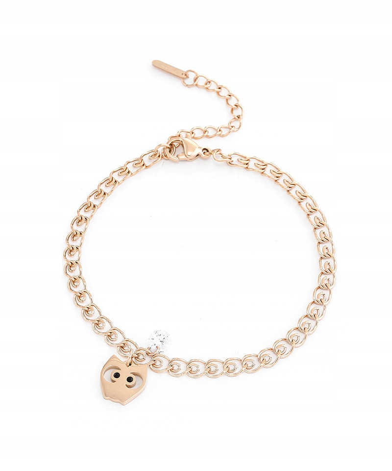 

Bransoletka stal chirurgiczna sowa różowe złoto