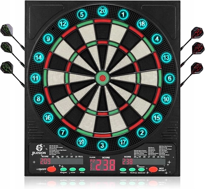 Elektroniczna Tarcza do Darta Blesion 2025 LCD 8 Graczy z Rzutkami Led