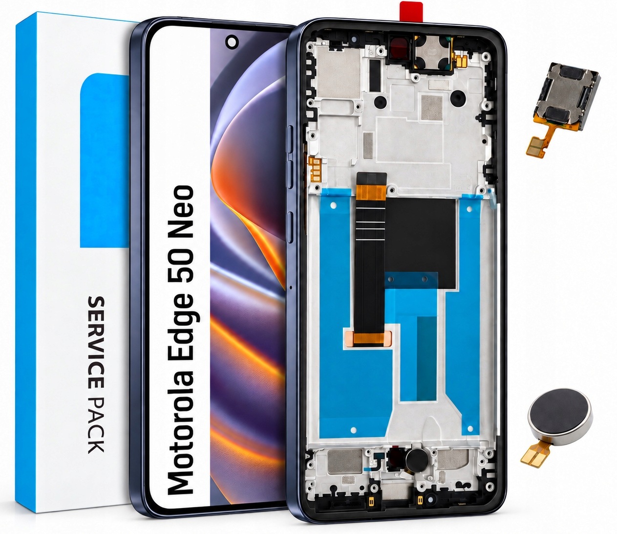 Displej Pro Motorola Edge 50 Neo Originální Displej Rámeček Tmavě Modrý