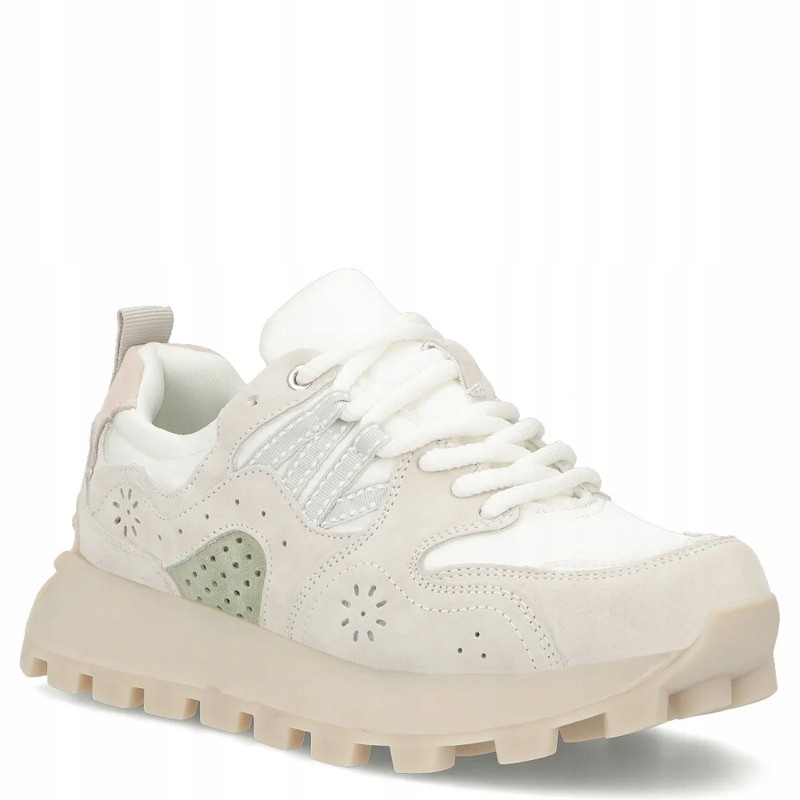 Filippo DP7560/26 Bílé Béžové Kožené Tenisky Adidasy 41