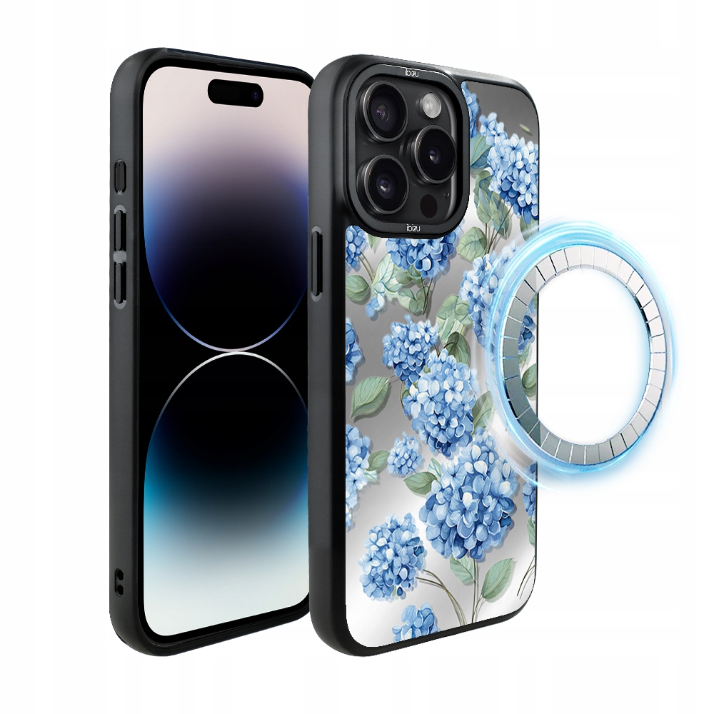 Pouzdro pro iPhone 14 Pro Ibizu DropGuard Matt s MagSafe, safírová hortenzie