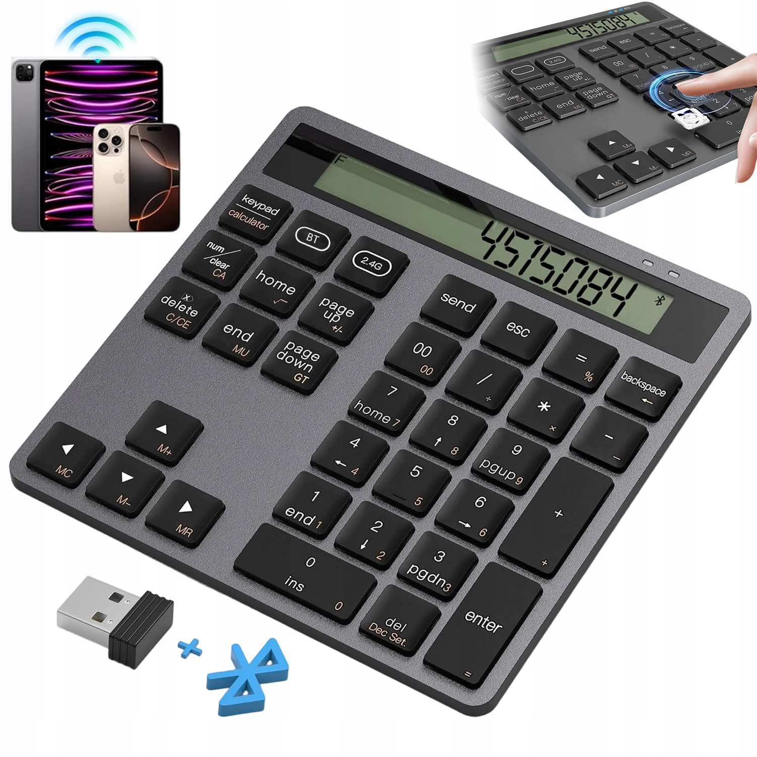 Mini Klávesnice 34 Bluetooth Kláves 5.0/2.4G Pro Studenty A Účetní