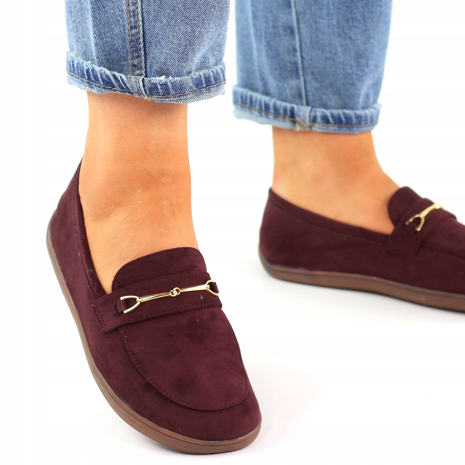 Bordové Dámské Barefoot Semišové Mokasíny Premium [Velikost 36]