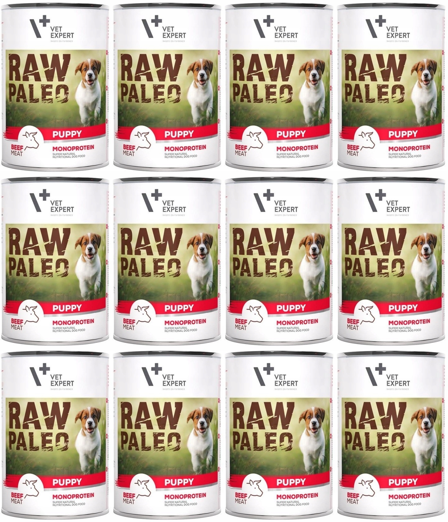 Levně VetExpert Raw Paleo Puppy Hovězí 12 x 400 g
