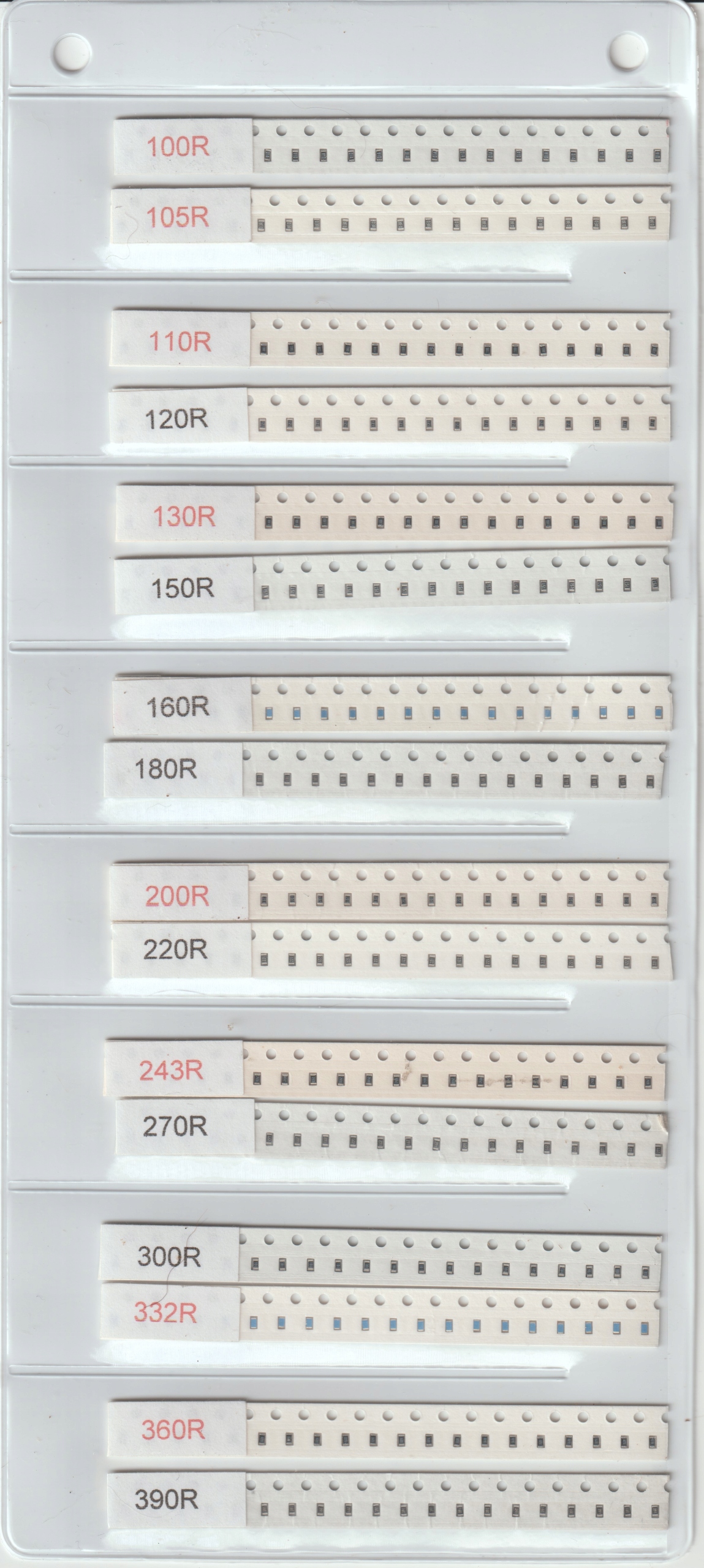 [640szt] Zestaw Rezystorów Smd 0603 100R-910R Szereg E-24 8