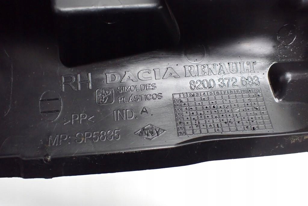 PŁYTA OSŁONA PODWOZIA PRAWY TYŁ 8200372693 DACIA LOGAN II 18R Numer katalogowy części 8200372693