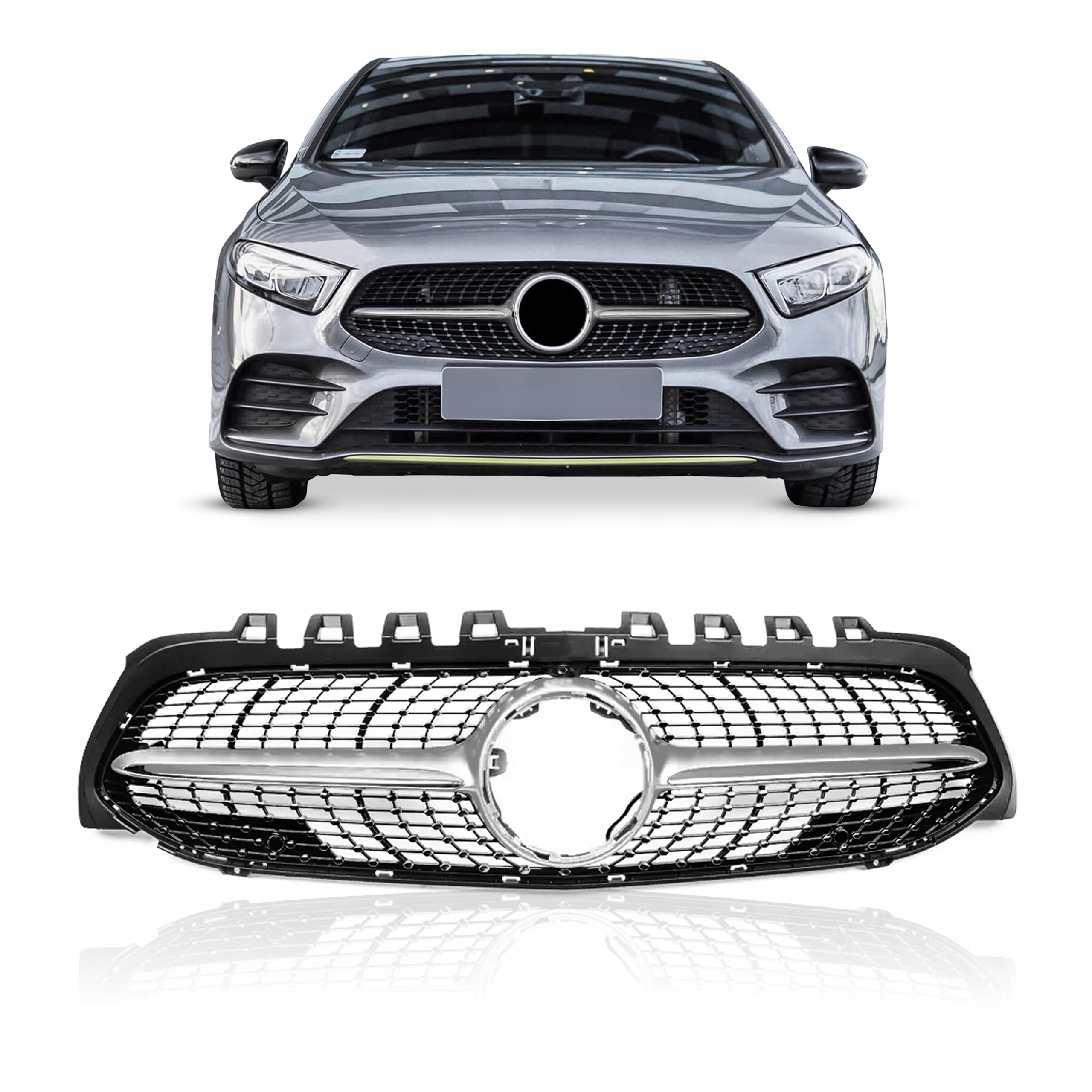 MERCEDES A-CLASS W177 2018 GRILL DIAMOND SREBRNY