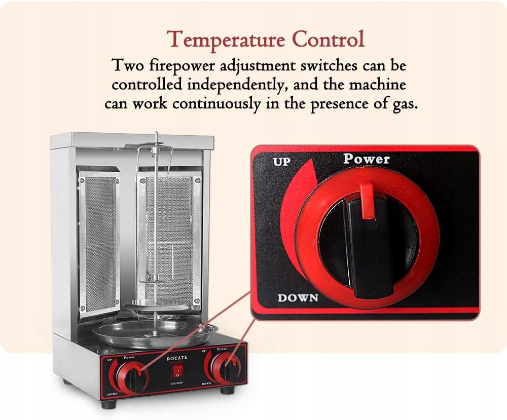 PIONOWY GRIL GAZOWY OBROTOWY DO KEBABA GYROSA OPIEKACZ LPG/LNG Marka bez marki