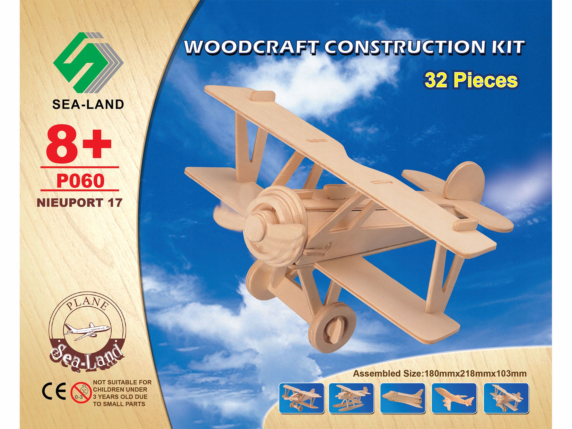 Samolot dwupłatowiec składanka drewniana P060 Kod producenta P060