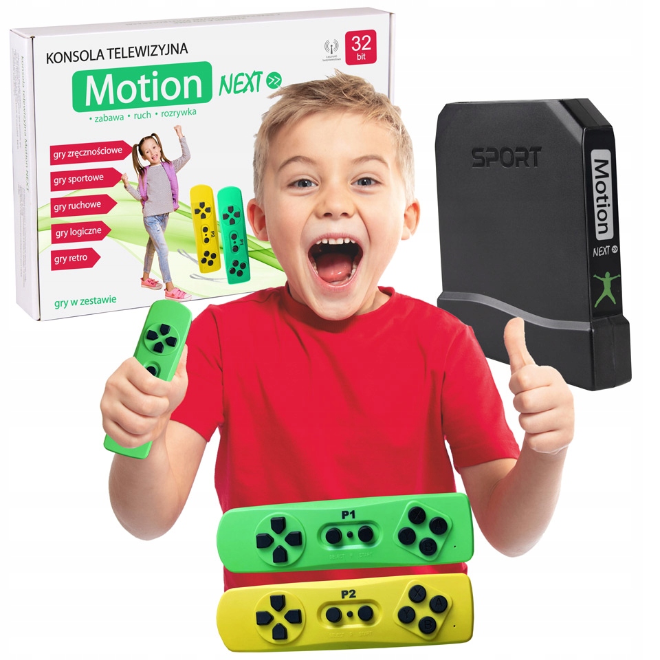 Konsola dla dzieci ruchowa 961 gier Motion Next z kolorowymi kontrolerami!