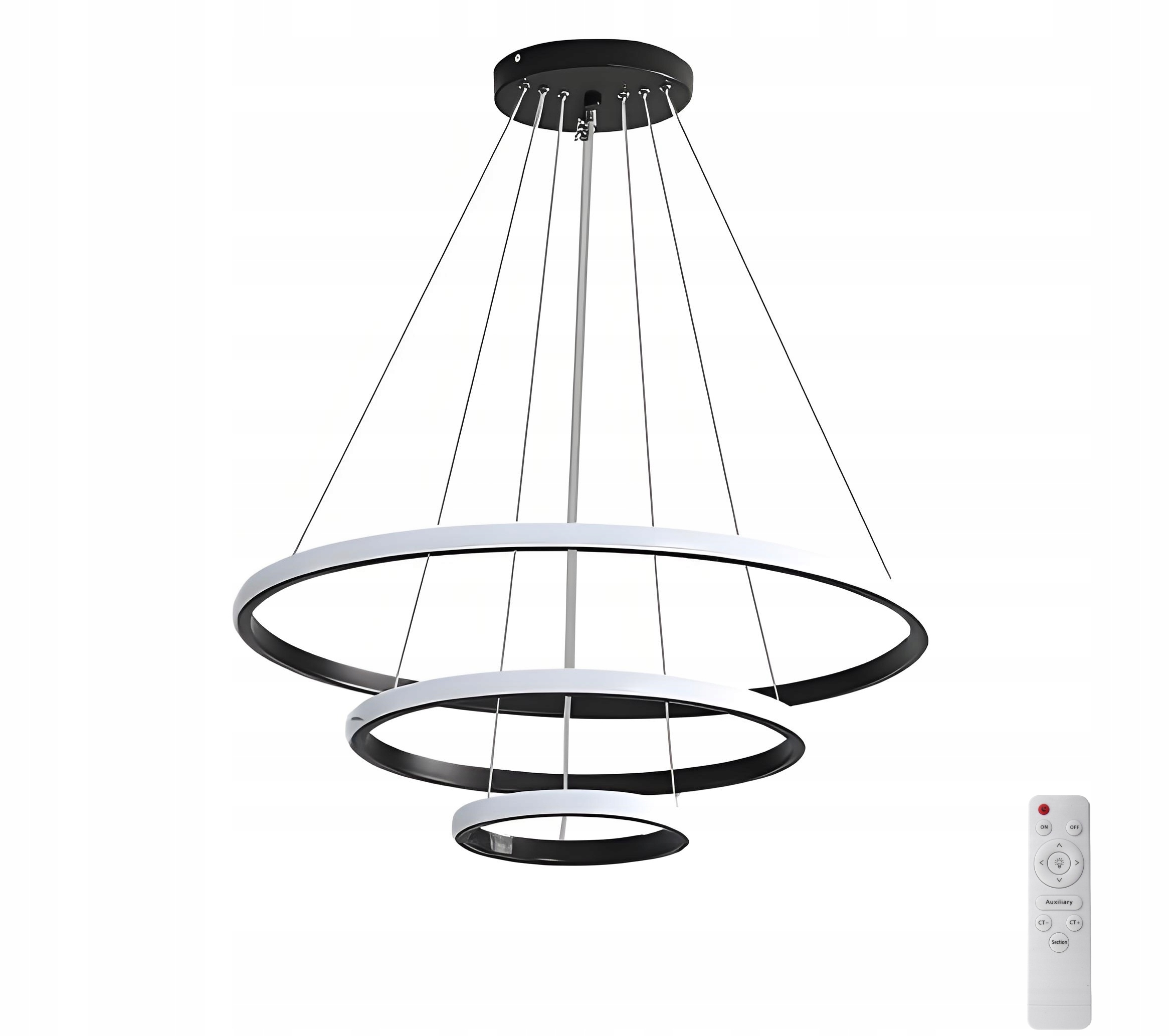 Stmievateľná Závesná Lampa Čierna Luster Led S Diaľkovým Ovládačom Do Obývačky