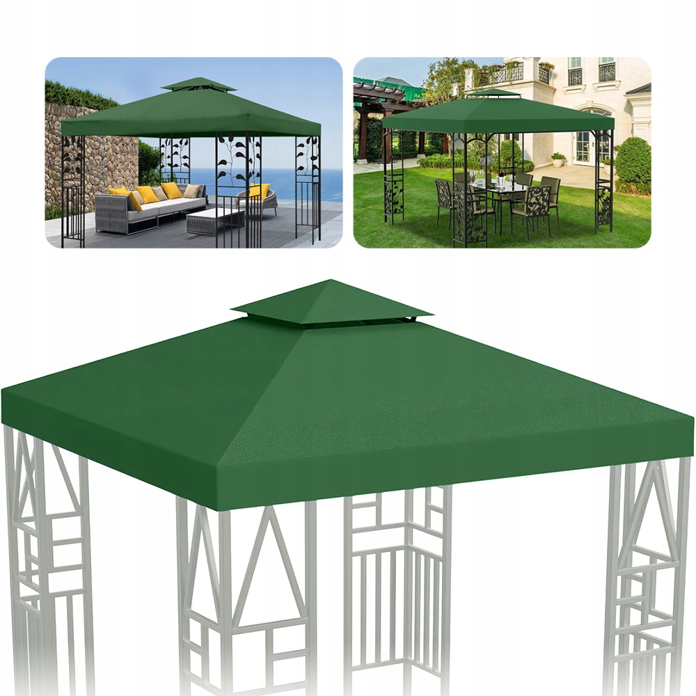 Pavilon stan s altánovou konstrukcí Deluxe 3x3 m Tmavě zelený