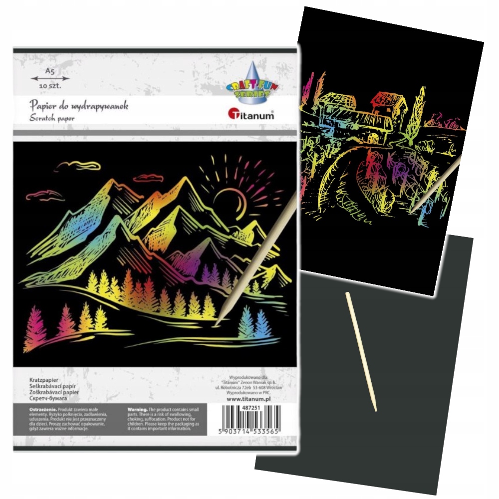 

Wydrapywanka czarna A5 arkusze z ryskiem papier