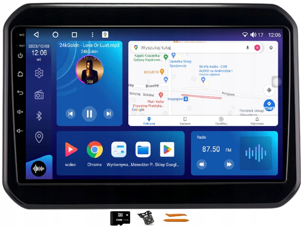 Rádio Android Navigácia Qled Carplay Lte 128GB Gps Dsp Suzuki Ignis 3 16-20