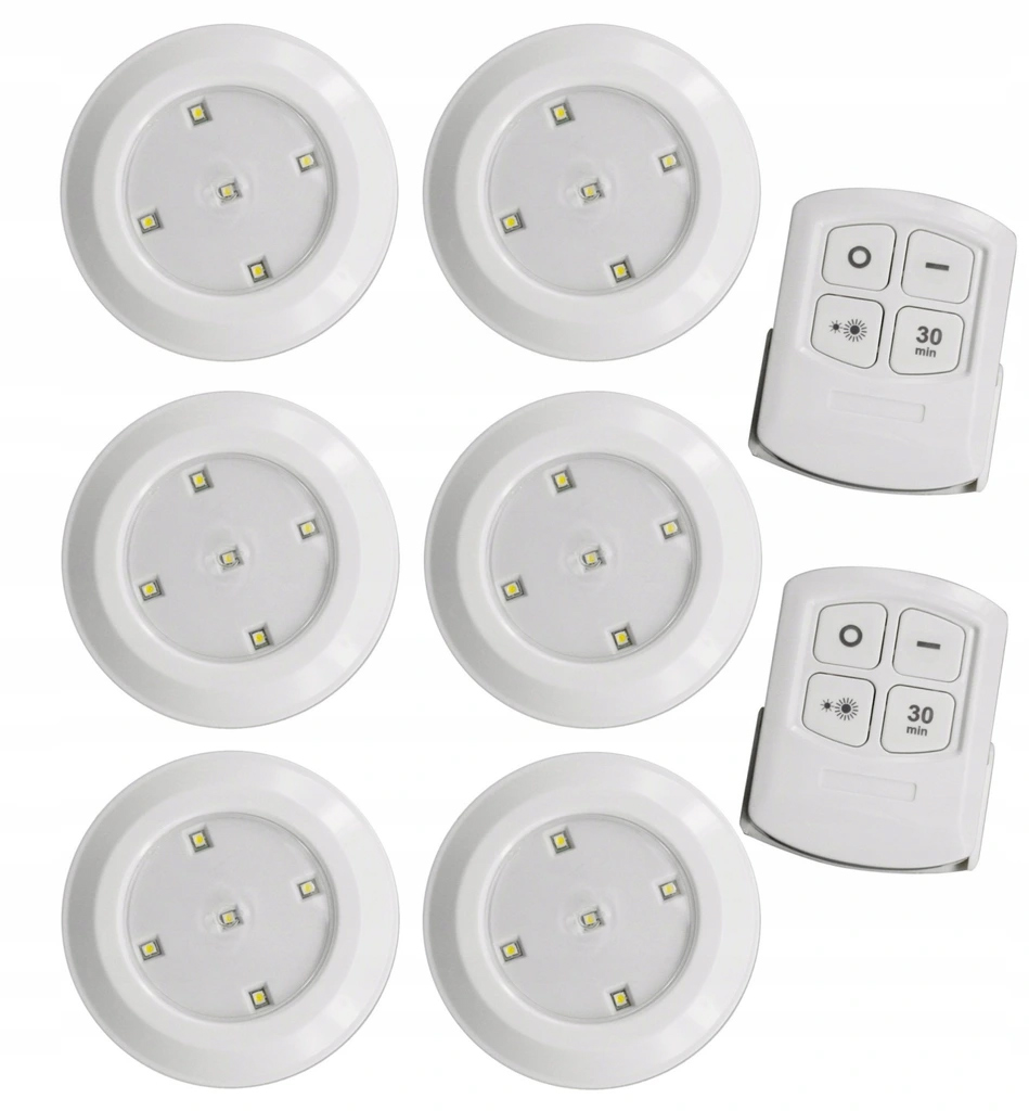 6x LAMPKA BEZPRZEWODOWA LAMPA LED NA BATERIE 2x PILOT