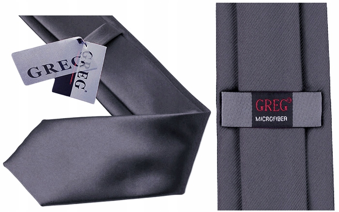 MIKROFIBRA Żakardowy Krawat Męski STALOWY g04 Odcień stalowy