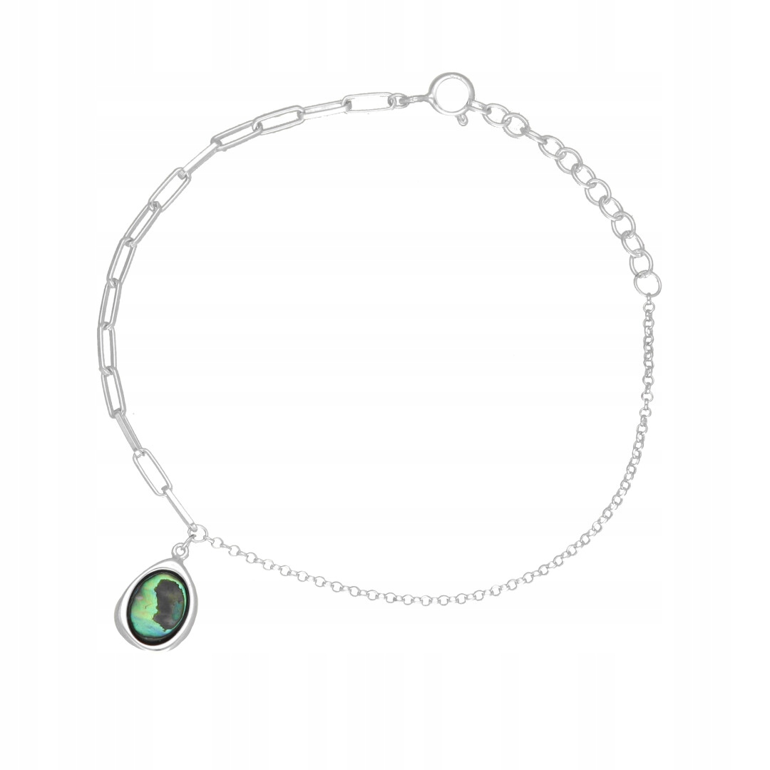 Řetízkový náramek s perleťovou hmotou stříbro