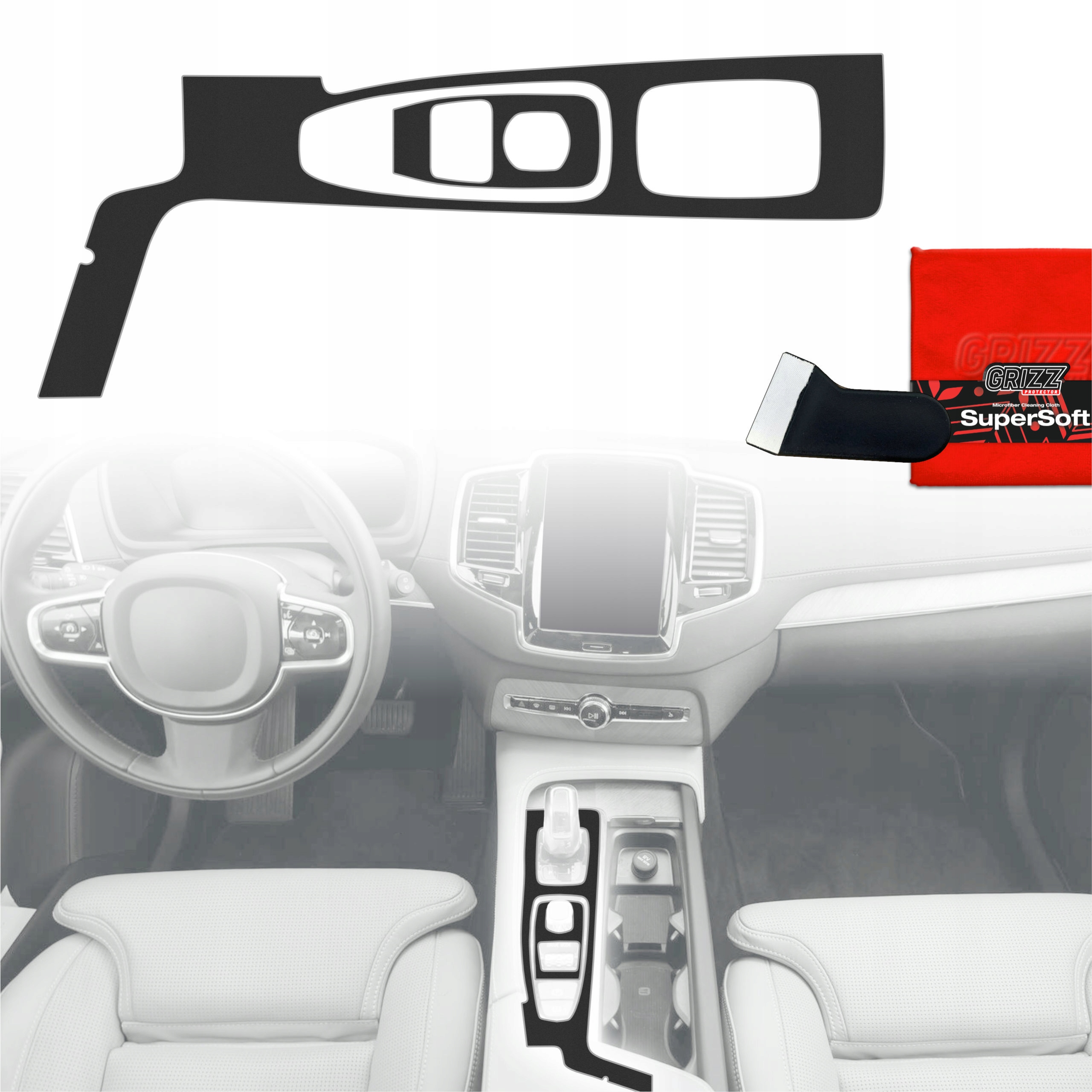 Fólie do interiéru Volvo XC90 B5 Facelift Drive Mode (2019-2021) Černá