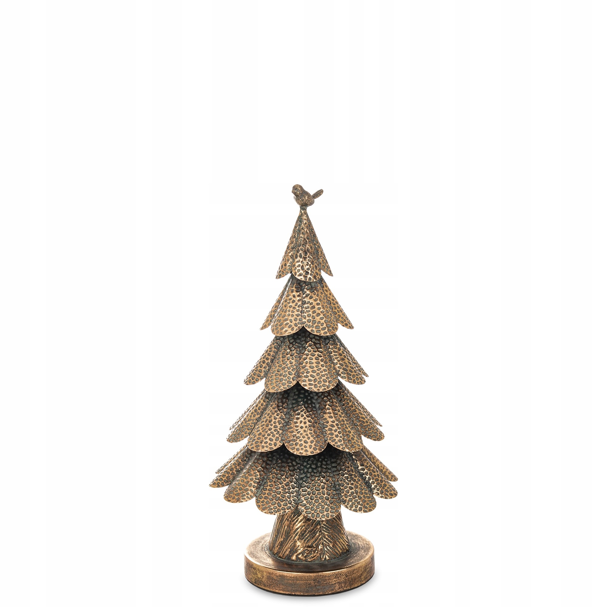 Dekorácia Kovový vianočný stromček Zlatá Vysoká 51 cm Vianočná Retro Sviatky