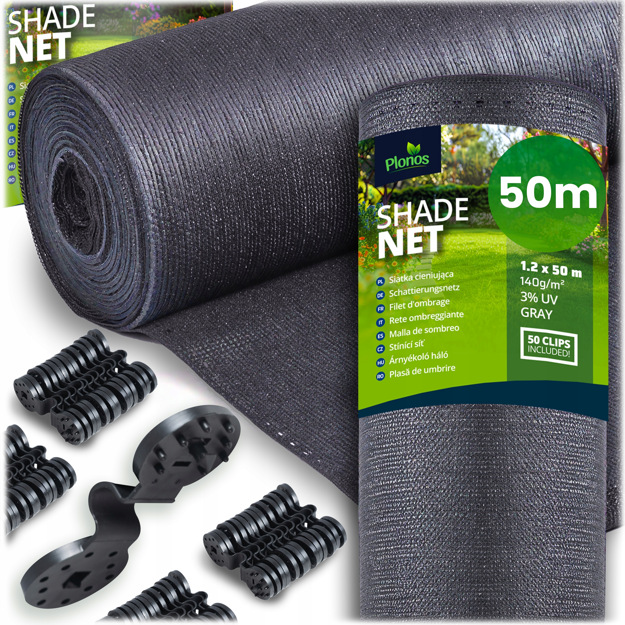 Siatka Cieniująca Na Płot Ogrodzenie 1,2x50m Maskująca Mata Osłona 90% +uv