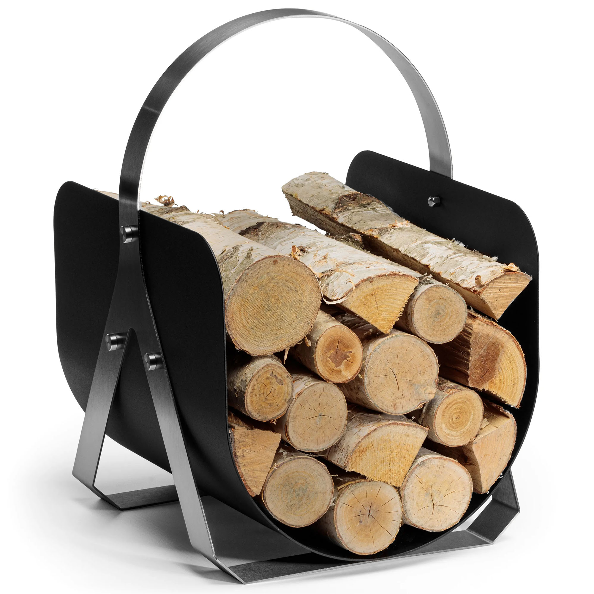 Koš na dřevo krbový stojan s držákem Aero Hold 3 černý 308x477x350 mm